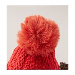 Babyhug Woollen Cap With Pom Pom Orange - Diameter 7.5 cm