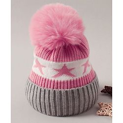 Babyhug Baby Cap with Pom Pom - Pink