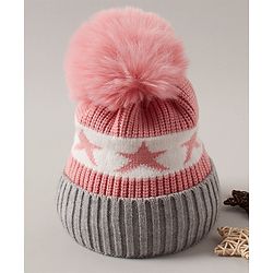 Babyhug Baby Cap with Pom Pom - Pink