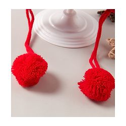 Babyhug Cap with Pom Pom Car Print Red - Diameter 12 cm
