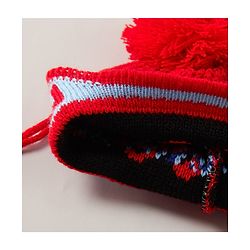 Babyhug Cap with Pom Pom Car Print Red - Diameter 12 cm