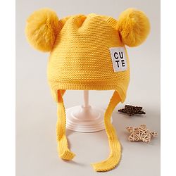 Babyhug Woolen  Cap Yellow - Diameter 14 cm