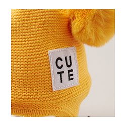 Babyhug Woolen  Cap Yellow - Diameter 14 cm