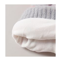 Babyhug Pom Pom Winter Cap Heart Print Grey - Diameter 9.5 cm