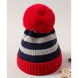 Babyhug Woollen Cap Red - Diameter 12 cm