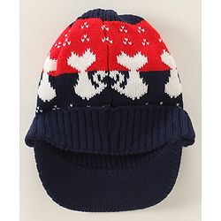 Babyhug Woollen Cap Blue - Diameter 42 cm (Stretchable)