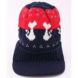 Babyhug Woollen Cap Blue - Diameter 44 cm (Stretchable)
