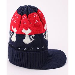 Babyhug Woollen Cap Blue - Diameter 44 cm (Stretchable)