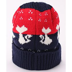 Babyhug Woollen Cap Blue - Diameter 44 cm (Stretchable)