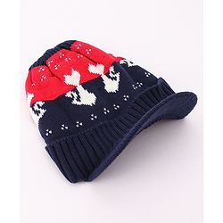 Babyhug Woollen Cap Blue - Diameter 44 cm (Stretchable)