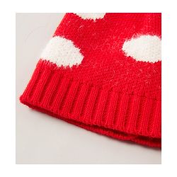 Babyhug Winter Caps With Pom Pom Red - Diameter 14 cm