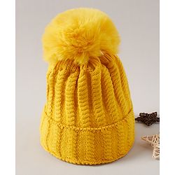 Babyhug Woollen Cap Yellow - Diameter 11.5 cm