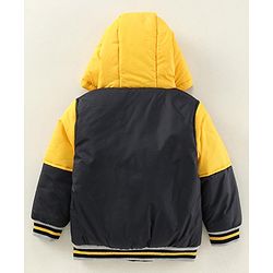 Babyhug Full Sleeve Color Block Hoodie  - Yellow