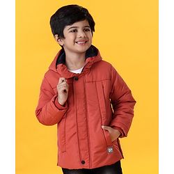 Babyhug Full Sleeves Hooded Padded Jacket - Red