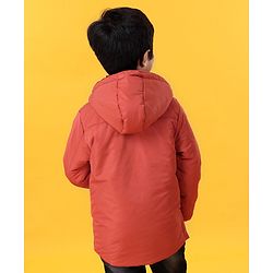 Babyhug Full Sleeves Hooded Padded Jacket - Red