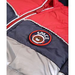 Babyhug Full Sleeves Colorblock Hooded Padded Winter Jacket - Red