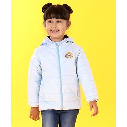 Babyhug Full Sleeves Hooded Quilted Jacket - Blue
