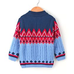 Babyhug Full Sleeves Jacquard Sweater - Multicolor
