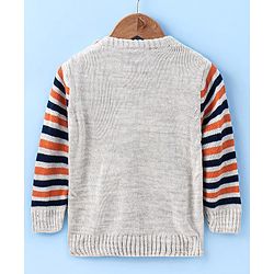 Babyhug Full Sleeves Pullover Sweater Text Print- Grey