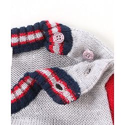 Babyhug Full Sleeves Pull Over Sweater with Bear Patch - Grey