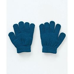 Babyhug Woollen Cap and Gloves Set With Pooh Print - Navy Blue