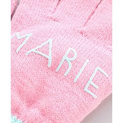 Babyhug Woollen Cap & Mittens Marie Print Yellow - Diameter 13 cm