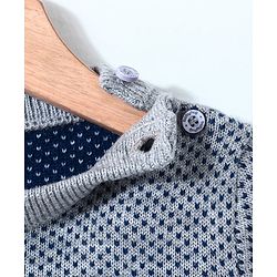 Babyhug Full Sleeves Color Block Sweater - Blue
