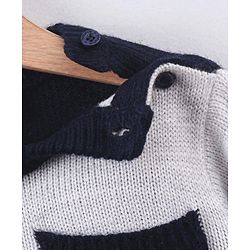 Babyhug Full Sleeves Checks Pattern Sweater - Blue