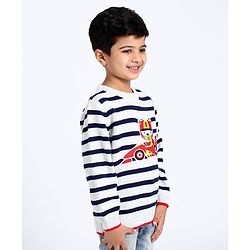 Babyhug Full Sleeves Pullover Sweater Stripes - White