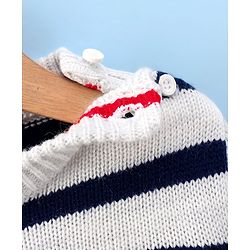 Babyhug Full Sleeves Pullover Sweater Stripes - White