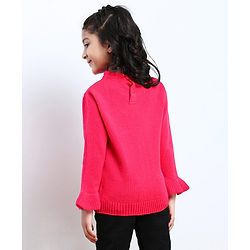Babyhug Full Sleeves Pullover Sequins Sweater - Pink