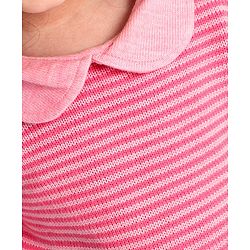 Babyhug Full Sleeves Sweater Striped - Pink