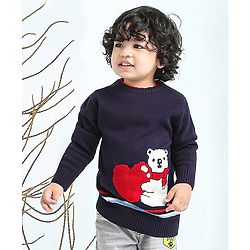 Babyhug Full Sleeves Sweater - Blue