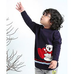 Babyhug Full Sleeves Sweater - Blue