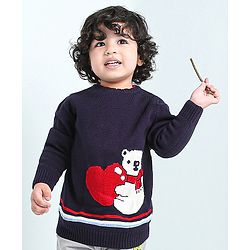 Babyhug Full Sleeves Sweater - Blue