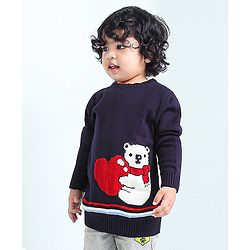 Babyhug Full Sleeves Sweater - Blue