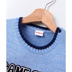 Babyhug Full Sleeves Color Block Sweater - Blue Yellow