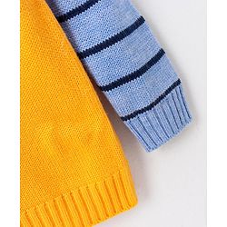 Babyhug Full Sleeves Color Block Sweater - Blue Yellow