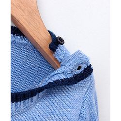 Babyhug Full Sleeves Color Block Sweater - Blue Yellow