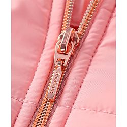 Babyhug Full Sleeves Quilted Hooded Jacket Star Patch - Pink