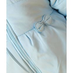 Babyhug Full Sleeves Hooded Padded Jacket Bunny Embroidery - Blue