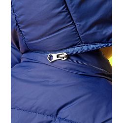 Babyhug Full Sleeves Hooded Padded Jacket - Navy Blue