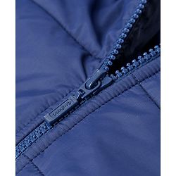 Babyhug Full Sleeves Hooded Padded Jacket - Navy Blue