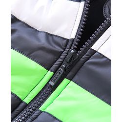 Babyhug Full Sleeves Jacket With Hood - Blue
