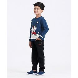 Babyhug Full Sleeves Pullover Sweater Bear Print - Navy