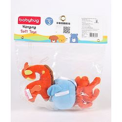 Babyhug Hanging Soft Toys Pack of 3 - Multicolour