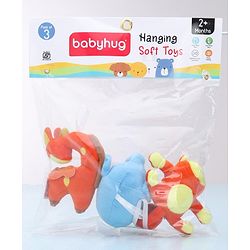 Babyhug Hanging Soft Toys Pack of 3 - Multicolour