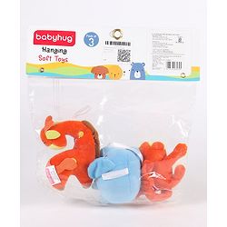 Babyhug Hanging Soft Toys Pack of 3 - Multicolour