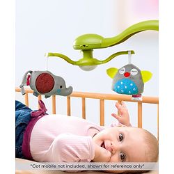 Babyhug Elephant & Owl  Clip On Soft Toys Pack of 2 Grey - Height 6.5 cm