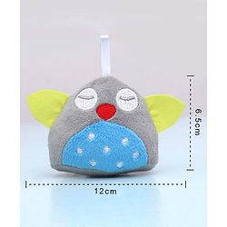 Babyhug Elephant & Owl  Clip On Soft Toys Pack of 2 Grey - Height 6.5 cm